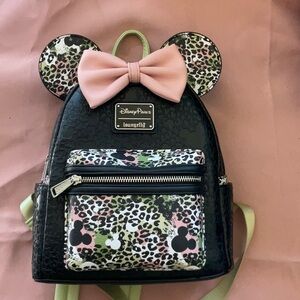 Loungefly Black and Pink Minnie Mouse Backpack